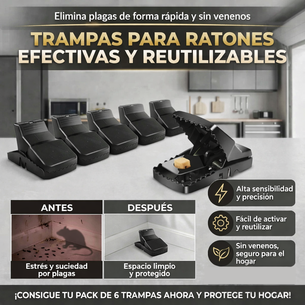 Trampa Plastica de Golpe Tipo Cocodrilo